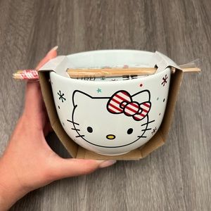 Hello Kitty Ceramic Bowl with Chopsticks
